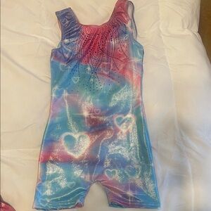 Colorful Heart Patterned Leotard